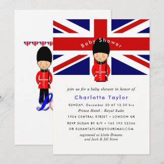 London Union Jack Theme Baby shower Kaart