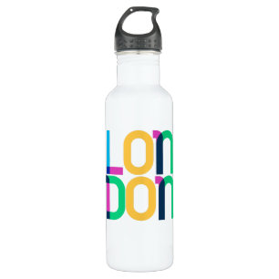 London United Kingdom Pop Art Letters Waterfles