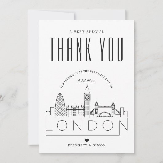 London Wedding | Hartelijk dank + Fotokaart Kaart (Voorkant)