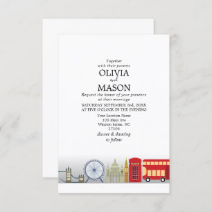 London Wedding Invitation UK Engeland Kaart