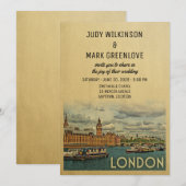 London Wedding Invitation UK Kaart (Voorkant / Achterkant)