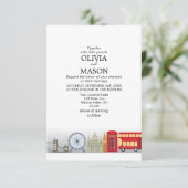 London Wedding Invitation UK Kaart (Staand voorkant)