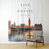 London Wedding Photo Backdrop Wandkleed (In situ)