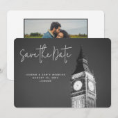 London Wedding Save the Date Big Ben Invitation Kaart (Voorkant / Achterkant)