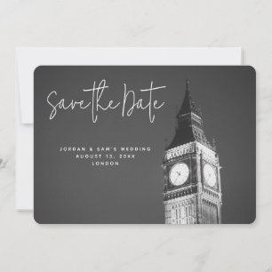 London Wedding Save the Date Big Ben Invitation Kaart