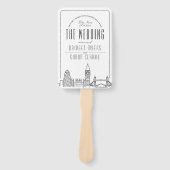 London Wedding | Weddenschap-programma Hand Fan Handwaaier (Voorkant)