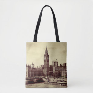 London Westminster met Big Ben en bridge. Draagtas