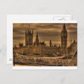 London Westminster Palace & Big Ben Briefkaart (Voorkant / Achterkant)