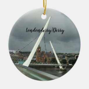 Londonderry uitzicht vanaf brug keramische ornamen keramisch ornament