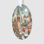 London's Feestelijke Splendor - Levendige Kerstaut Ornament (voorkant)