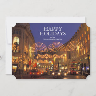 London's Regent Street bij Christmastime Feestdagenkaart