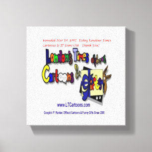 Londons Times Cartoon Logo Canvasprint Canvas Afdruk