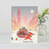 Londonse vos feestdagenkaart (Staand voorkant)