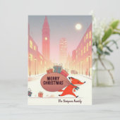 Londonse vos feestdagenkaart (Staand voorkant)