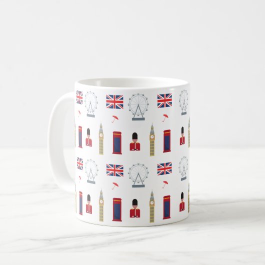 Londres Angleterre Skyline Icon Coffee Mug (Devant gauche)