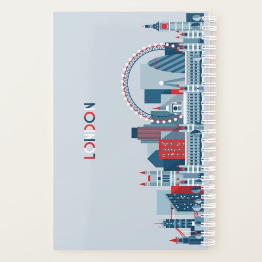 Londres, Angleterre | Skyline rouge, blanc et bleu (Dos)