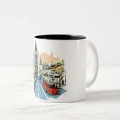 Londres Angleterre ville scape café tasse (Devant droit)