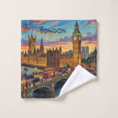 Londres Angleterre Voyage Art Vintage (Gant de toilette)