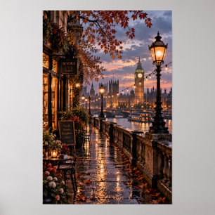 Londres Big Ben Art mural de la rivière en automne