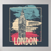 Londres Big Ben : Poster de typographie
