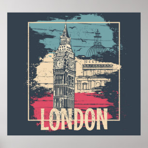 Londres Big Ben : Poster de typographie