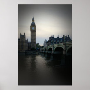 Londres - Big Ben - Tamise - Affiche