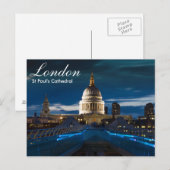 Londres - Carte postale de la cathédrale St Paul (Devant / Derrière)