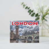 Londres, carte postale de la série Visit... (Debout devant)