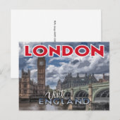 Londres, carte postale de la série Visit... (Devant / Derrière)