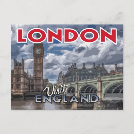 Londres, carte postale de la série Visit... (Devant)