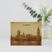 Londres, Carte postale des Chambres du Parlement (Debout devant)