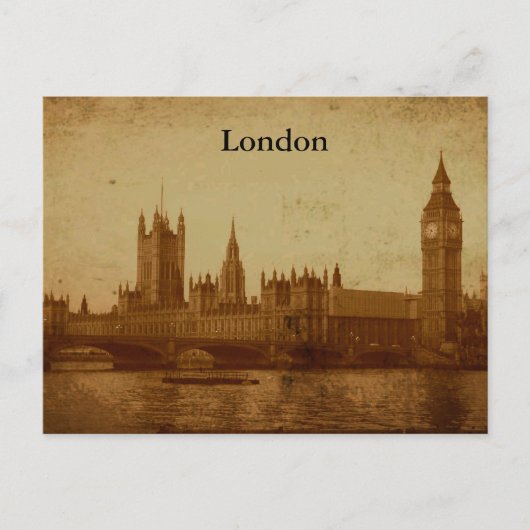 Londres, Carte postale des Chambres du Parlement (Devant)