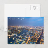 Londres la nuit - Carte postale Air View (Devant / Derrière)