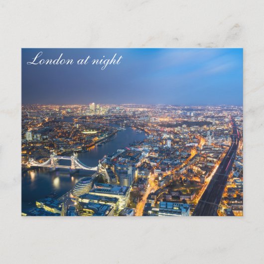 Londres la nuit - Carte postale Air View (Devant)