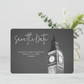 Londres Mariage Sauvez la date Big Ben Invitation (Debout devant)
