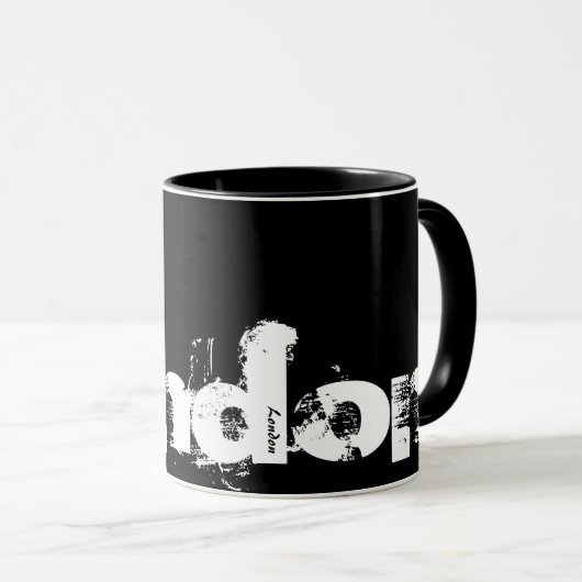 Londres - Mug De Style Noir Et Blanc Cool (Devant droit)