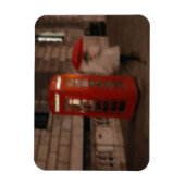 Londres - Rainy Day Phone Box - Umbrella Magnet (Vertical)