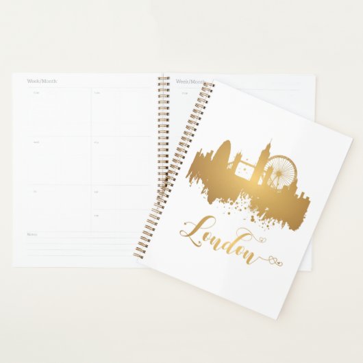 Londres Skyline Gold Map City Angleterre Europe (Devant avec enveloppe)