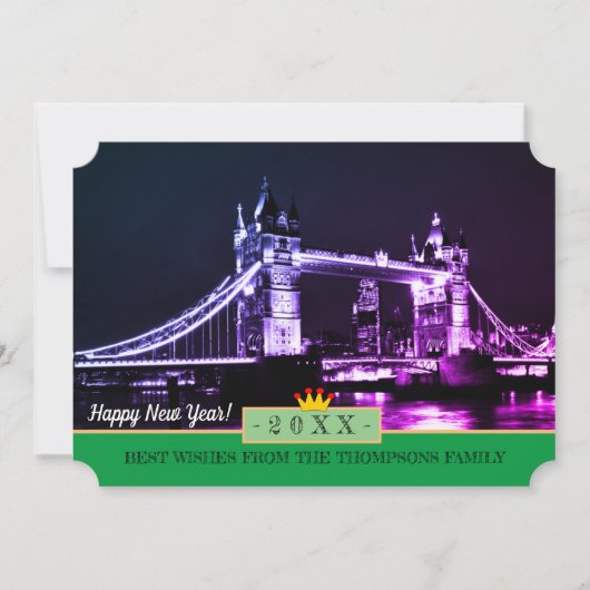 Londres, Tower Bridge et Bonne Année ! Carte de so (Devant)