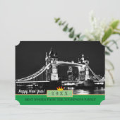 Londres, Tower Bridge et Bonne Année ! Carte de so (Debout devant)
