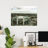 LONDRES VIEW VIA LONDON EYE PODS Poster (Bureau à domicile)