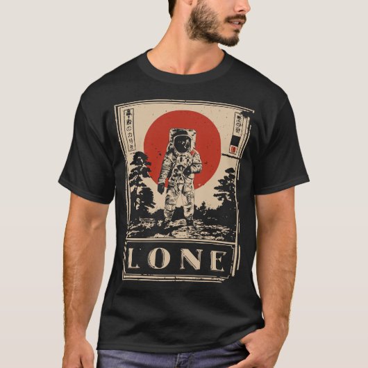 Lone Astronaut Space Explorer Solitude Design T-shirt (Voorkant)