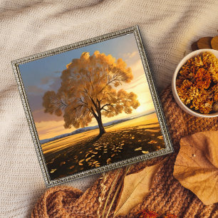 Lone Autumn Tree: Een vleugje rust Foto Afdruk
