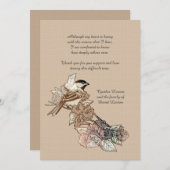 Lone Bird Bereavement Bedankt Notecard (Voorkant / Achterkant)