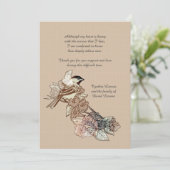 Lone Bird Bereavement Bedankt Notecard (Staand voorkant)
