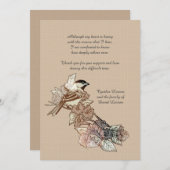 Lone Bird Bereavement Bedankt Notecard (Voorkant / Achterkant)