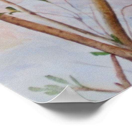 Lone Bird on a Tree Branch Poster (Hoek)