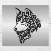 Lone Black Tribal Wolf Bier Etiket (Enkel label)