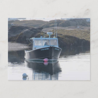 "Lone Boat in Fog" Briefkaart