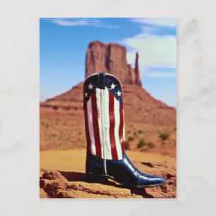 Lone cowboy boot, Monument Valley, Arizona, VS. Briefkaart
